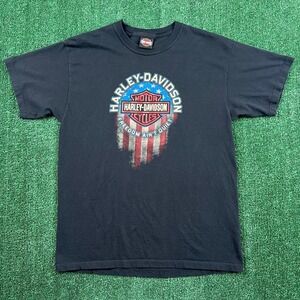 Harley-Davidson T-Shirt Men's L Black Cotton USA Tallahassee Florida USA Made